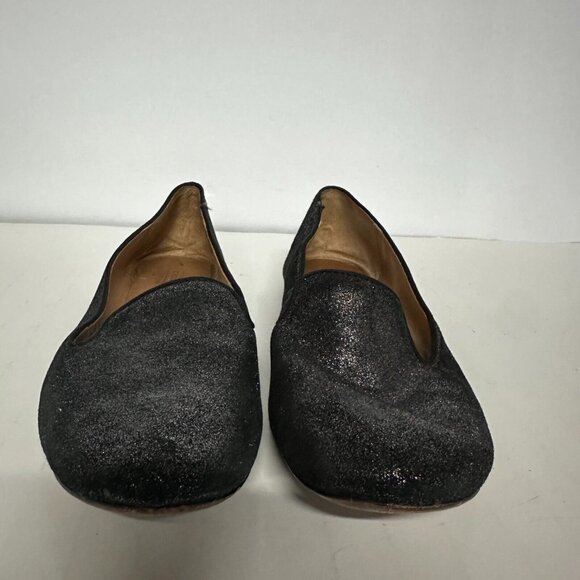 Coach Black Metallic Catrin Leather Slipper Loafers Womens 8.5 Career Classic - Picture 2 of 9